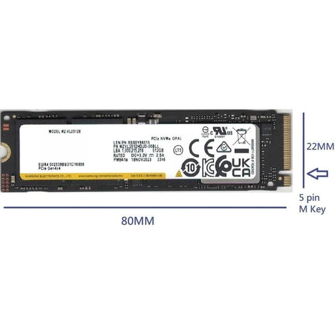 SAMSUNG PM9A1a MZ-VL2512B- 512GB NVME PCI-E GEN4X4 - LENOVO SAMSUNG