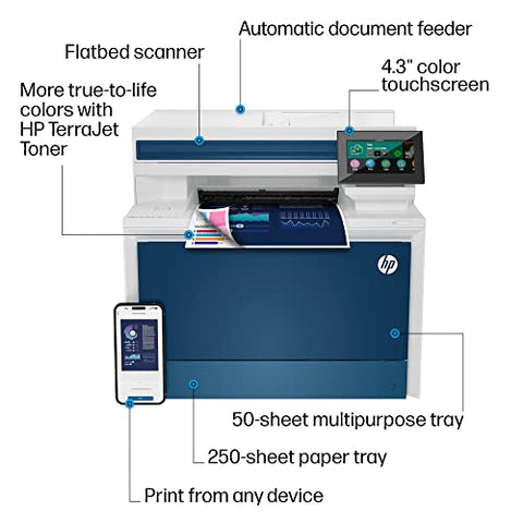 HP Color LaserJet Pro MFP 4301fdw Wireless Printer, Print, scan, copy, fax, Fast speeds, Easy setup, Mobile printing, Advanced security, Best for small teams