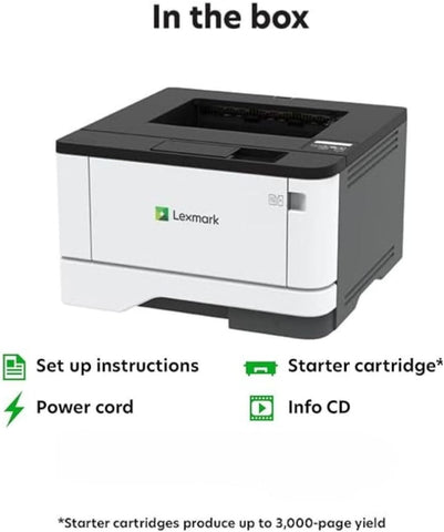 Lexmark MS431DN Laser Printer - Monochrome - 42 ppm Mono - 2400 dpi Print - Automatic Duplex Print - 100 Sheets Input - Gigabit Ethernet