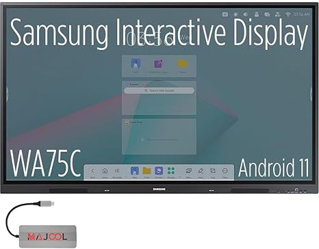 SAMSUNG WA75C 75INCH ANDROID 11 OSINTERATIVEWHITE BOARDWITH BUILT-IN SPEAKER 12W