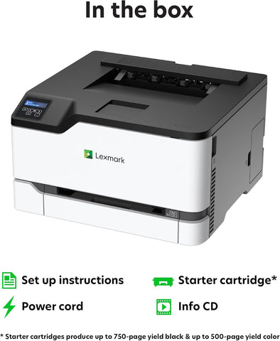 Lexmark CS331dw Color Laser Printer with Ethernet, Mobile-Friendly, Wireless Office Printer with Automatic Two-Sided Printing (3-Series)(40N9020)