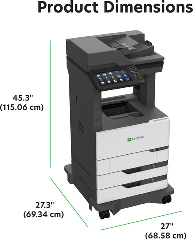 Lexmark MX826ade Monochrome Laser,Integrated Duplex (2-Sided Printing),10-inch Color Touch Screen, Energy Star, Recommended Monthly Page Volume: 5000-100000 Pages, Print Speed: Up to 70 ppm(25B0610)