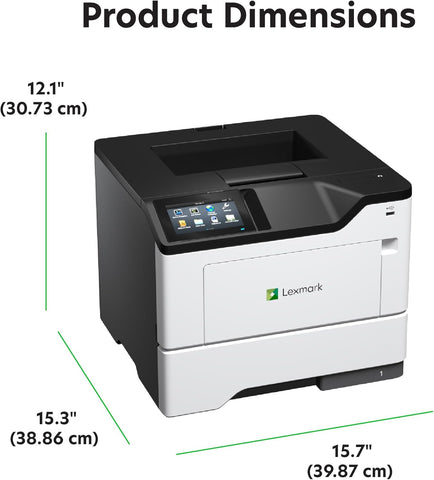 Lexmark MS632dwe Monochrome Laser, Integrated Duplex (2-sided printing), Print Speed: Up to 50 ppm, 4.3-inch color touch screen, Energy Star, Recommended Monthly Page Volume: 2000-20000 pages(38S0500)