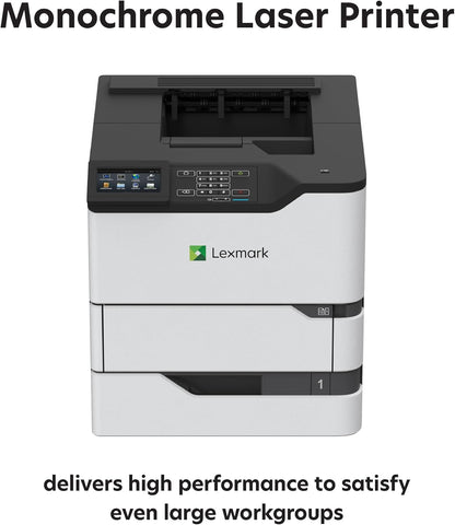 Lexmark MS826de Integrated Duplex, Monochrome Laser Printer, Monthly Page Volume: 5000-100000 Pages, 4.3-inch Color Touch Screen, 550-Sheet Output Bin, Print Speed: Up to 70 ppm(50G0310)