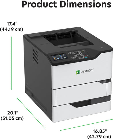 Lexmark MS826de Integrated Duplex, Monochrome Laser Printer, Monthly Page Volume: 5000-100000 Pages, 4.3-inch Color Touch Screen, 550-Sheet Output Bin, Print Speed: Up to 70 ppm(50G0310)