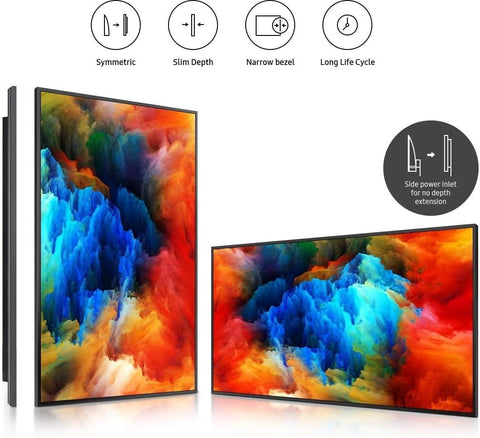 Samsung QB65R 65 inch 4K UHD LED Commercial Signage Display for Business with HDMI, Wi-Fi, 350 nit (LH65QBREBGCXZA), Black