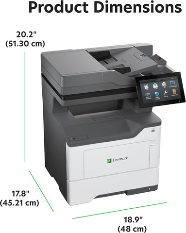 Lexmark MX632adwe Multifunction Mono Printer Wired & Wireless Laser - Monochrome - TAA Compliant - Copier/Fax/Printer/Scanner - 50 ppm Mono Print - 1200 x 1200 dpi Print - Automatic Duplex (38S0900)