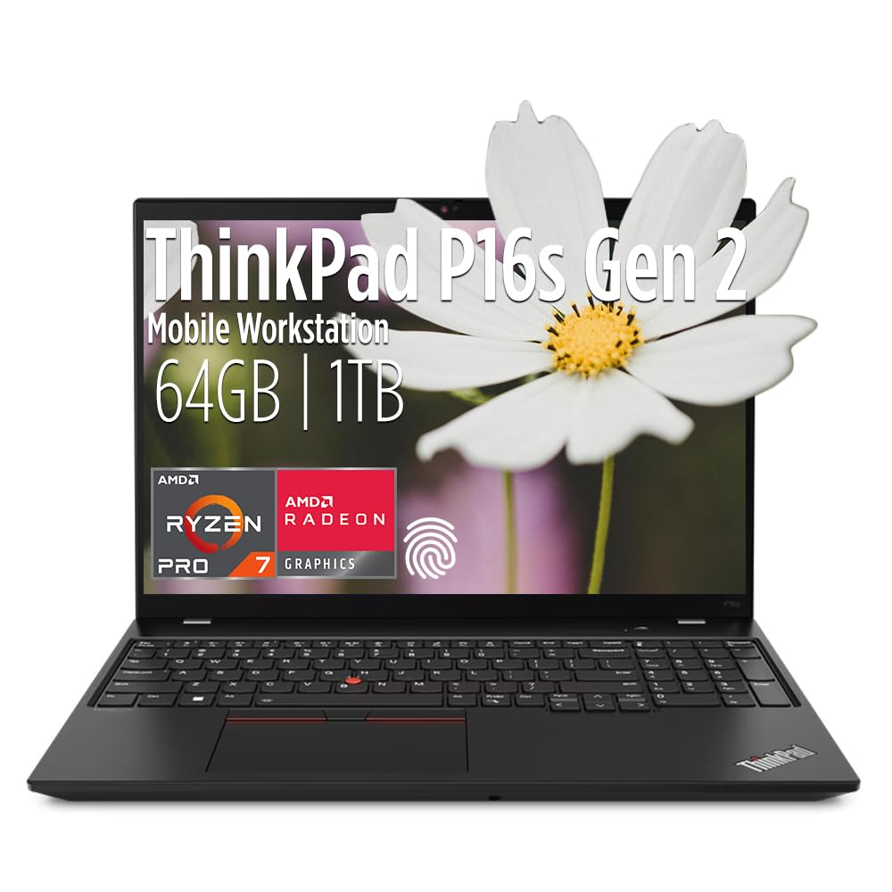 Lenovo ThinkPad P16s Gen 2 AMD 16" Mobile Workstation - AMD Ryzen 7 PRO 7840U 8-Core, AMD Radeon 780M, 64GB RAM, 1TB M.2 NVMe SSD, 16.0" 1920 x 1200 Non-Touch, Windows 11 Pro