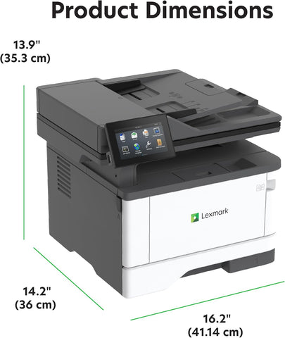 Lexmark MX432adwe Monochrome Laser Printer, Integrated Duplex, Recommended Monthly Page Volume: 800-8,000 Pages, Print Speed: Up to 42 ppm (29S8100)