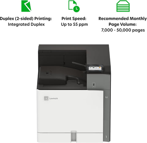 Lexmark CS963e Color Laser Printer with up to 55 Pages per Minute and intuitive navigateable 4.3-inch Color Touchscreen (20L8050)