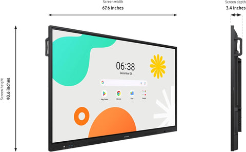 SAMSUNG 75" Interactive Display Touch Screen Whiteboard WAF Series, Compatible with Android™ Devices, EDLA Certified, OPS Slot, Smart Wireless Sharing, LH75WAFWLGCXZA
