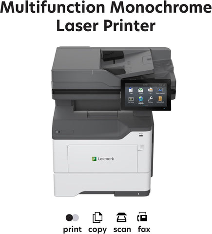Lexmark MX632adwe Multifunction Mono Printer Wired & Wireless Laser - Monochrome - TAA Compliant - Copier/Fax/Printer/Scanner - 50 ppm Mono Print - 1200 x 1200 dpi Print - Automatic Duplex (38S0900)