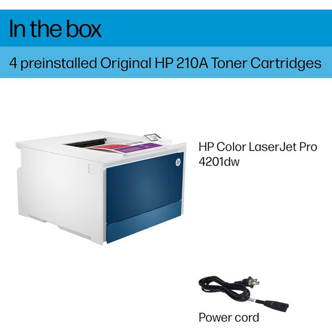 HP Colour LaserJet Pro 4201dw Wireless Colour Laser Printer, Best for Office (4RA86F#BGJ)