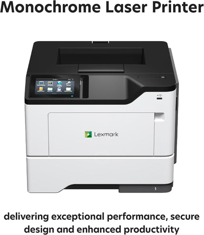 Lexmark MS632dwe Monochrome Laser, Integrated Duplex (2-sided printing), Print Speed: Up to 50 ppm, 4.3-inch color touch screen, Energy Star, Recommended Monthly Page Volume: 2000-20000 pages(38S0500)