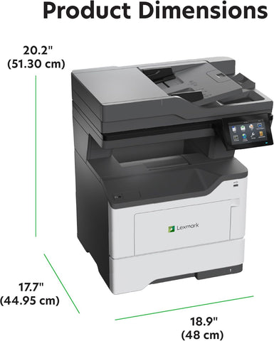 Lexmark MX532adwe Monochrome Laser All-in-One Printer, Integrated Duplex, Energy Star, 4.3-inch Color Touch Screen, Print Speed: Up to 46 ppm, Rec. Monthly Page Volume: 2,000-15,000 Pages(38S0820)