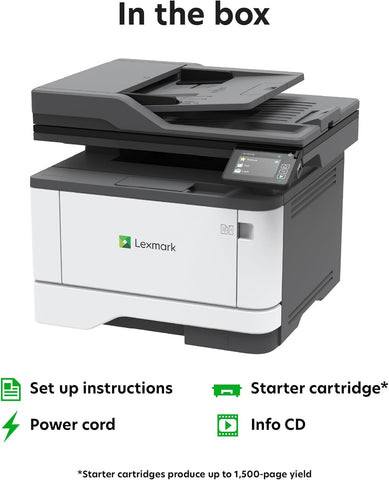 Lexmark MX331adn Black and White All-in-One Printer with Touchscreen, Laser Device with Optional Wireless Connection, Duplex Printing and Analogue Fax (3-Series) (29S0150)