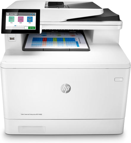 HP Color LaserJet Enterprise M480f Multifunction Duplex Printer, Print, scan, Copy, Fast speeds, Easy Setup, Advanced Security, Best for Small Teams, Ethernet/USB only (3QA55A)
