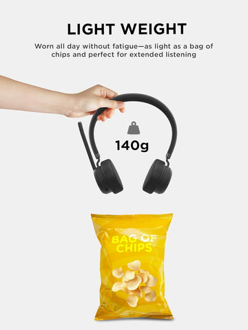 Lenovo Wireless VoIP Headset Teams Certified, Noise-Canceling Mic, Bluetooth 5.3 Multipoint, USB-A Receiver, 31-Hour Talk & 60-Hour Playback, Lightweight Over-Ear Design, Replaceable Earcups