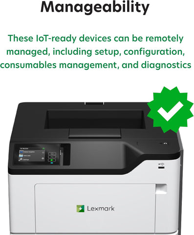 Lexmark MS631dw Monochrome Laser, Duplex (2-Sided) Printing: Integrated Duplex, Print Speed: Up to 50 ppm, Energy Star, 2.8 inch (7.2 cm) Color Touch Screen (38S0400)