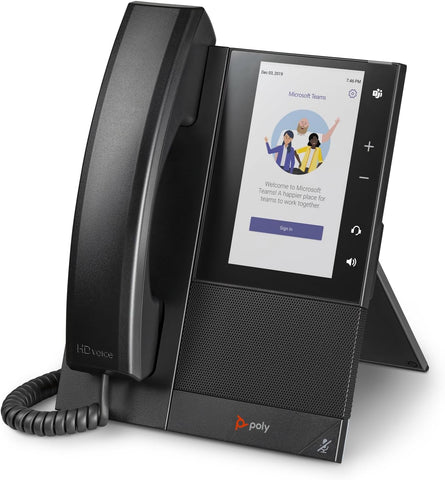 Plantronics CCX 505 Teams Edition Phone with Handset (Polycom) - Wi-Fi Enabled - 5' LCD Display - Integrated BT & USB Headset Ports-Works w/Teams (Certified)&More