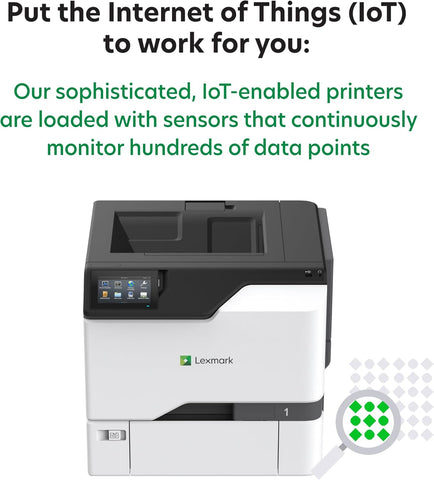 Lexmark CS735de Color Laser Printer, Wireless connectivity, Intelligent Storage Drive Available, Ethernet, Energy Star, 4.3-inch Color Touch Screen and Print Resolution at 1200 x 1200 dpi.(47C9100)