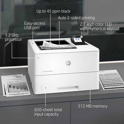 HP LaserJet Enterprise M507dn Monochrome Printer with Built-in Ethernet & 2-Sided Printing (1PV87A)