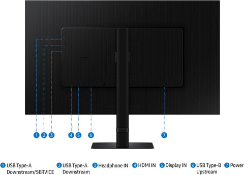SAMSUNG 32" ViewFinity S6 (S60D) Series QHD High Resolution Computer Monitor, 100Hz, HDR10, Multiple Ports w/ HDMI, DisplayPort, USB-A, Easy Setup, Height Adjustable Stand, LS32D606EANXGO, 2024