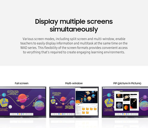 Samsung 65” WAD Interactive Display, EDLA Certification for Google Services Access, Multi-Touch Capabilities, Dual Pen Function, 3-in-1 USB-C Port, OPS Slot, LH65WADWLGCXZA