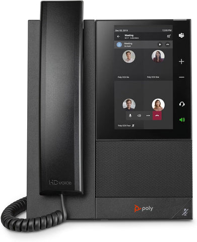 Plantronics CCX 505 Teams Edition Phone with Handset (Polycom) - Wi-Fi Enabled - 5' LCD Display - Integrated BT & USB Headset Ports-Works w/Teams (Certified)&More
