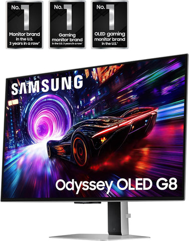 Samsung 32” Odyssey QD-OLED G8 (G81SF), 4K, 240Hz, Gaming Monitor, 0.03ms Response Time, DisplayHDR True Black 400, AMD FreeSync™ Premium Pro, G-Sync Compatibile, 3 Yr Warranty, LS32FG810SNXZA, 2025