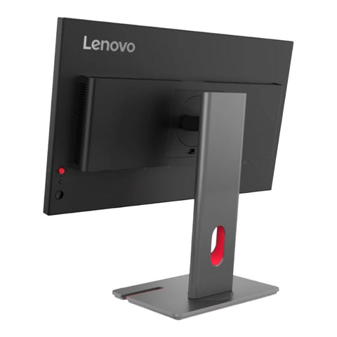 Rear view of the Lenovo ThinkVision P24QD-40 showing the ergonomic stand