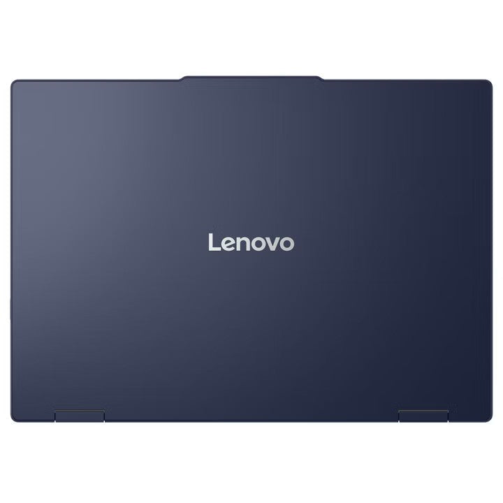 Closed Cosmic Blue lid of the Lenovo IdeaPad 5i 2-in-1 with the Lenovo logo