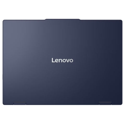 Closed Cosmic Blue lid of the Lenovo IdeaPad 5i 2-in-1 with the Lenovo logo