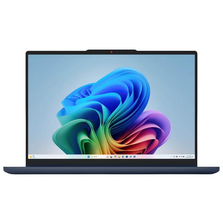 Lenovo IdeaPad 5i 2-in-1 15.3 inch Copilot+ PC in Cosmic Blue, open front view of the WUXGA touchscreen