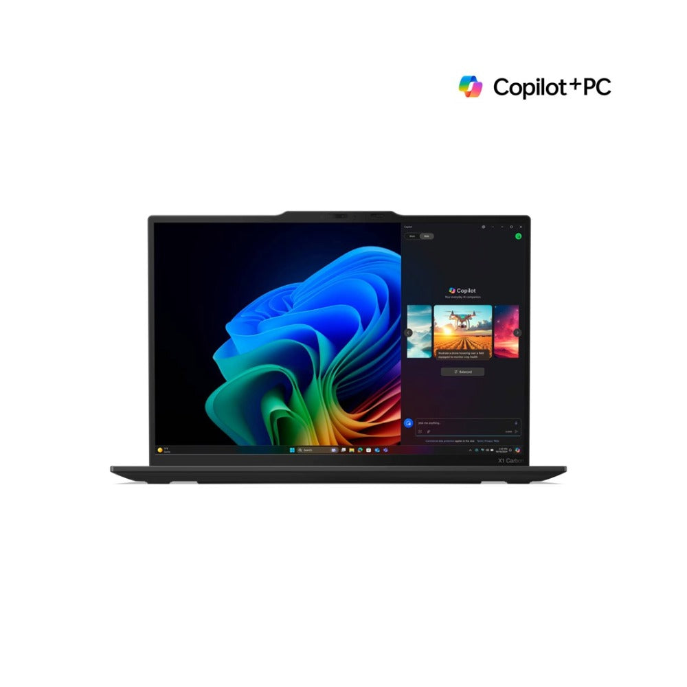 Lenovo ThinkPad X1 Carbon Gen 13 open front view with Windows 11 display