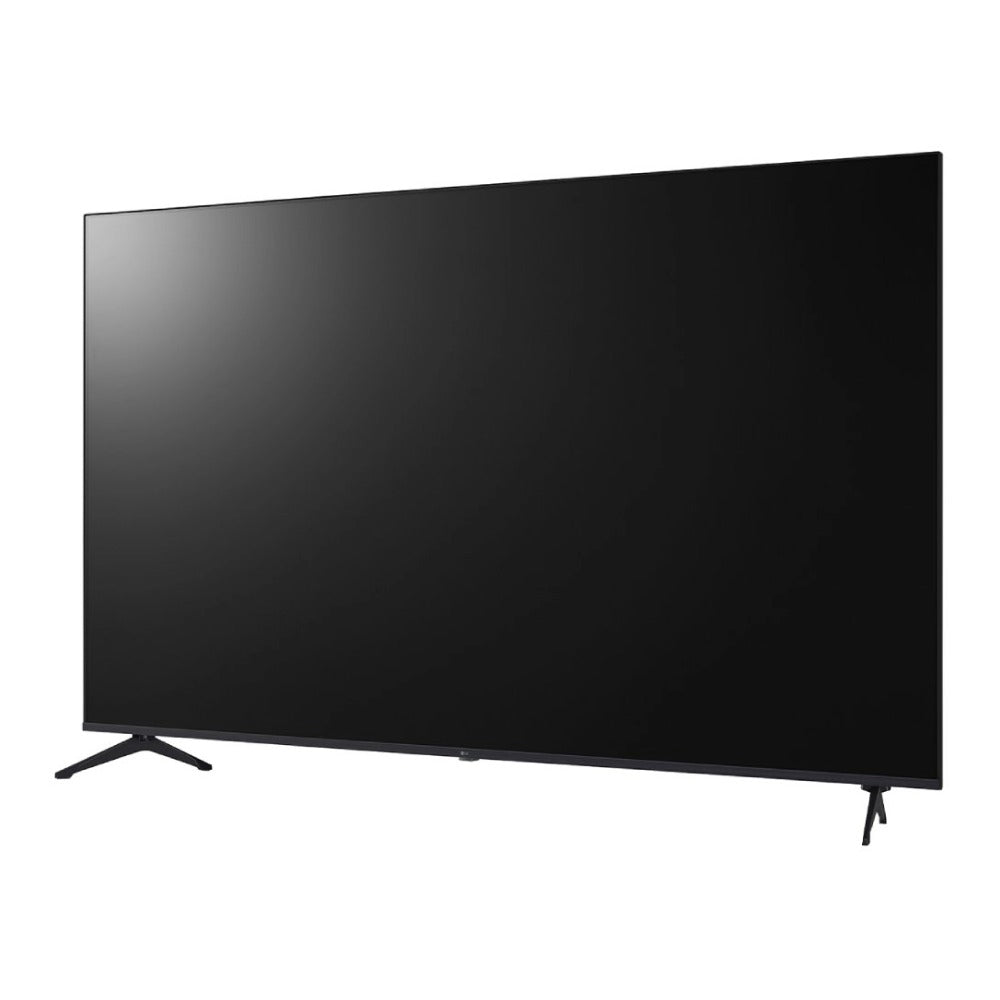 LG 43PK640S0UB 43 inch commercial TV angled view with stand