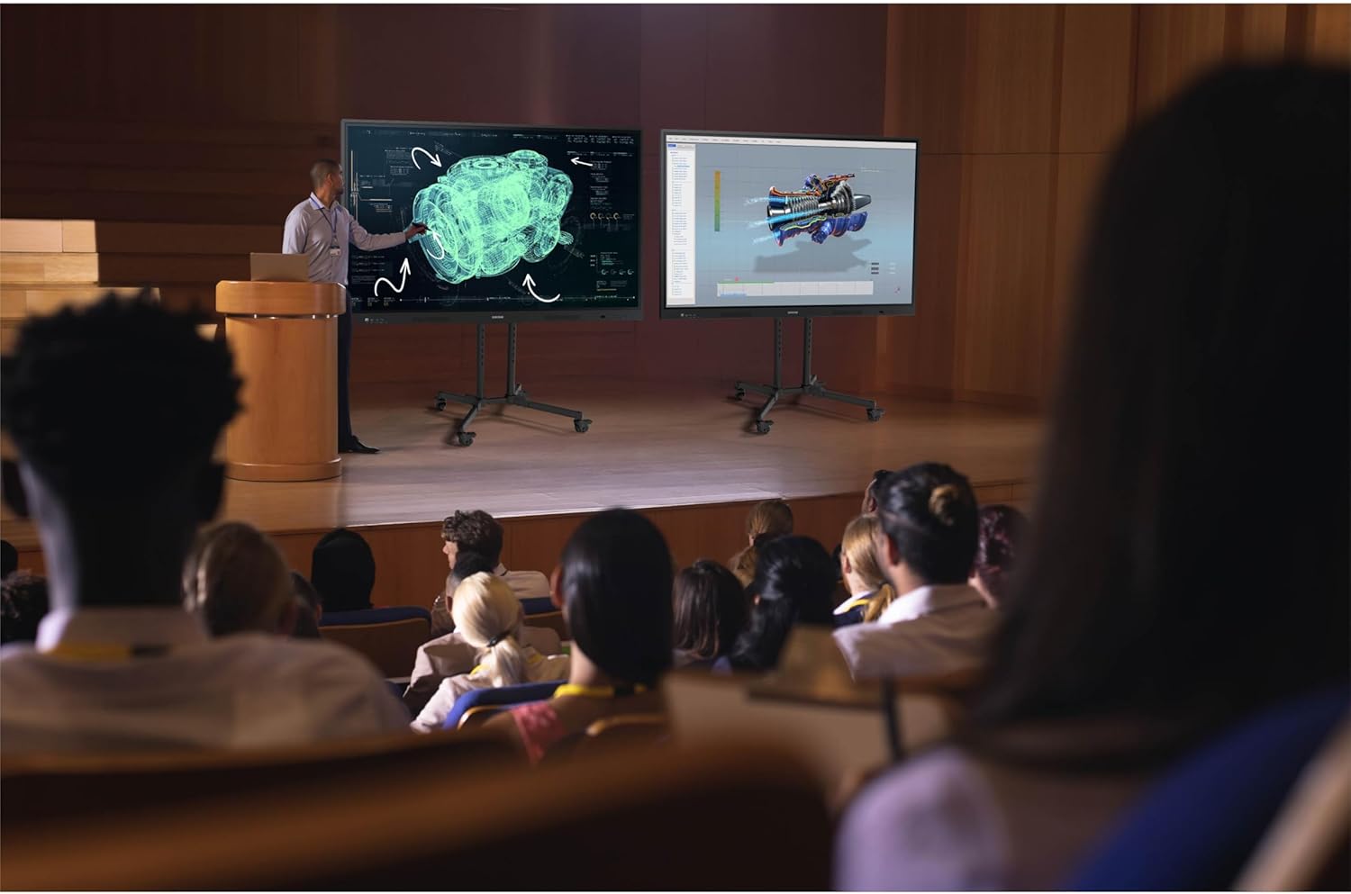 Samsung 65 inch WAF interactive display in a conference room presentation