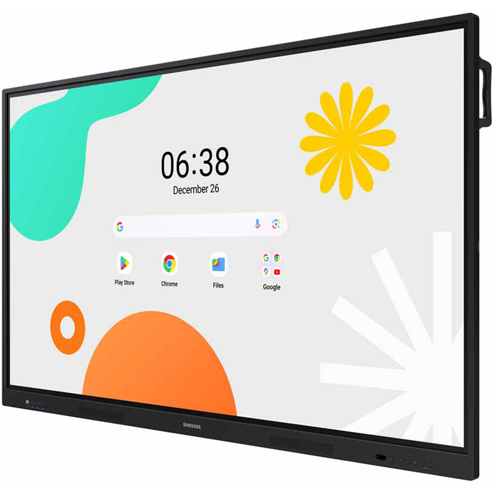 Samsung 75 inch WAF interactive whiteboard angled view