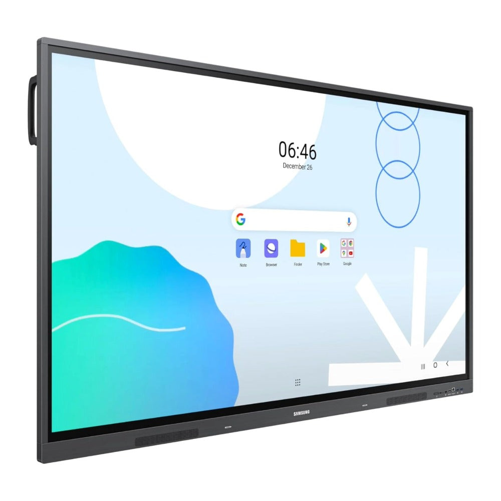 Samsung 86 inch WAD interactive display left angle view with touchscreen on