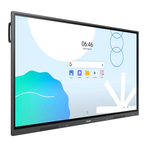 Samsung 86 inch WAD interactive display left angle view with touchscreen on