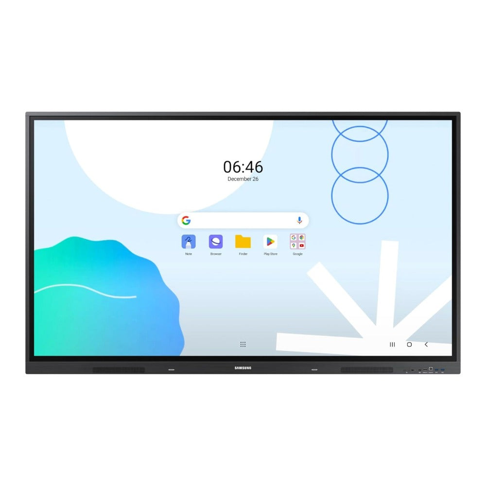 Samsung 86 inch WAD interactive display front view with Android home screen