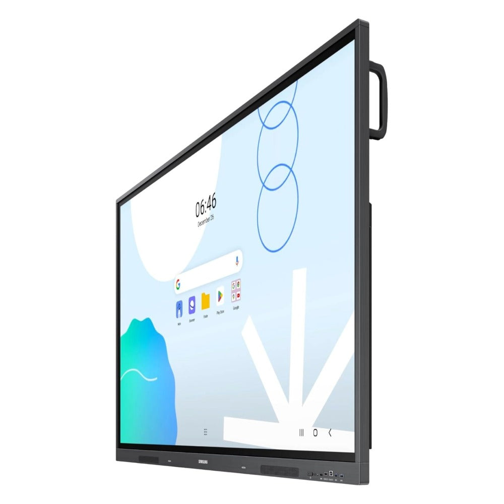 Samsung 86 inch WAD interactive display right angle view with carry handle