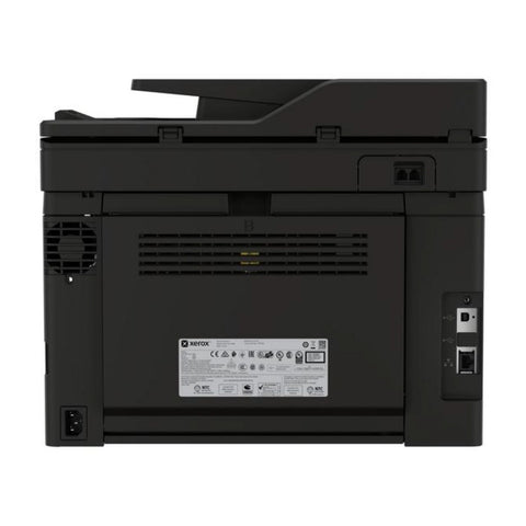 Rear of the Xerox C255a showing Ethernet, USB and fax ports