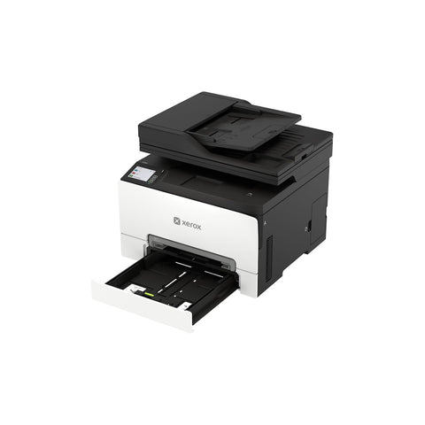 Xerox C303a with the 250 sheet paper tray pulled out and the paper guides visible