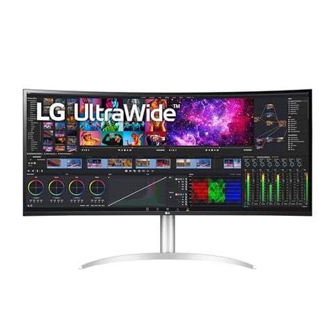 LG 40WP95C-W 40” UltraWide Curved WUHD (5120 x 2160) 5K2K Nano IPS Display, DCI-P3 98% (Typ.) with HDR10, Thunderbolt 4 with 96W PD, 3-Side Virtually Borderless Design Tilt/Height/Swivel Stand,Black